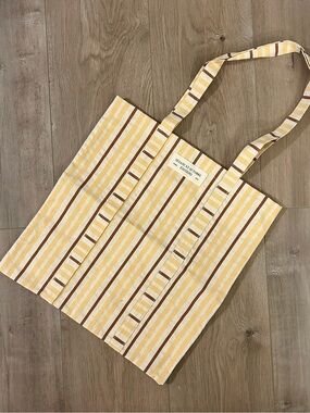 [Brand New] Sezane Yellow Stripe Canvas Tote Bag